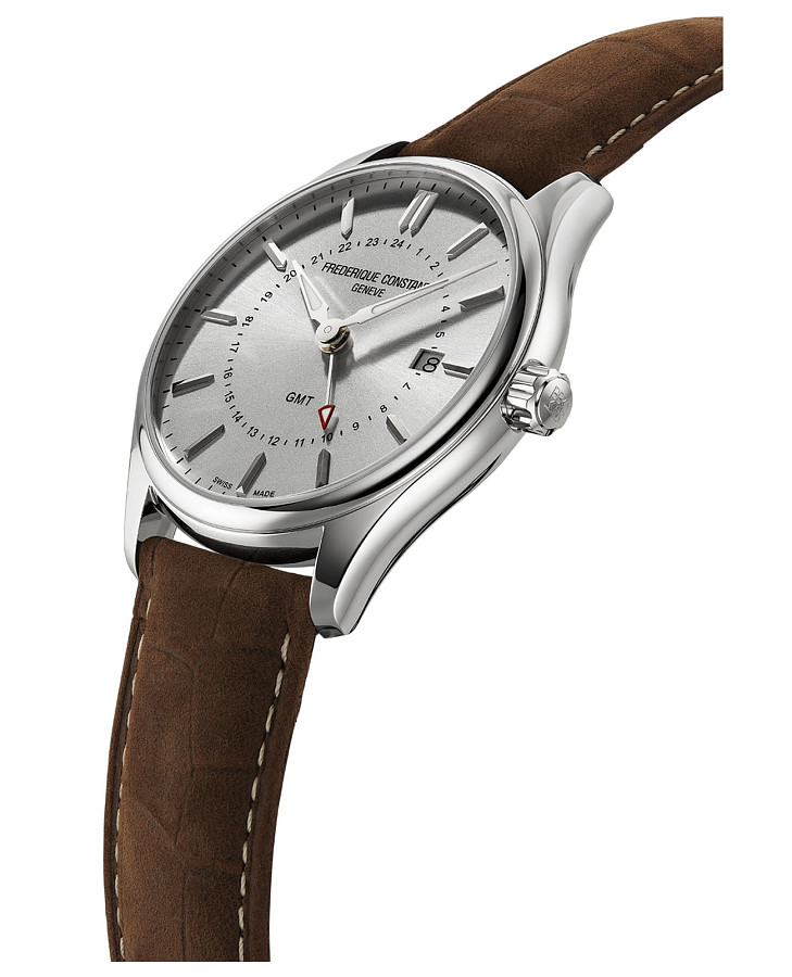 Часы Frederique Constant Classics Quartz GMT FC-252SS5B6 — кварцевые, сталь металл