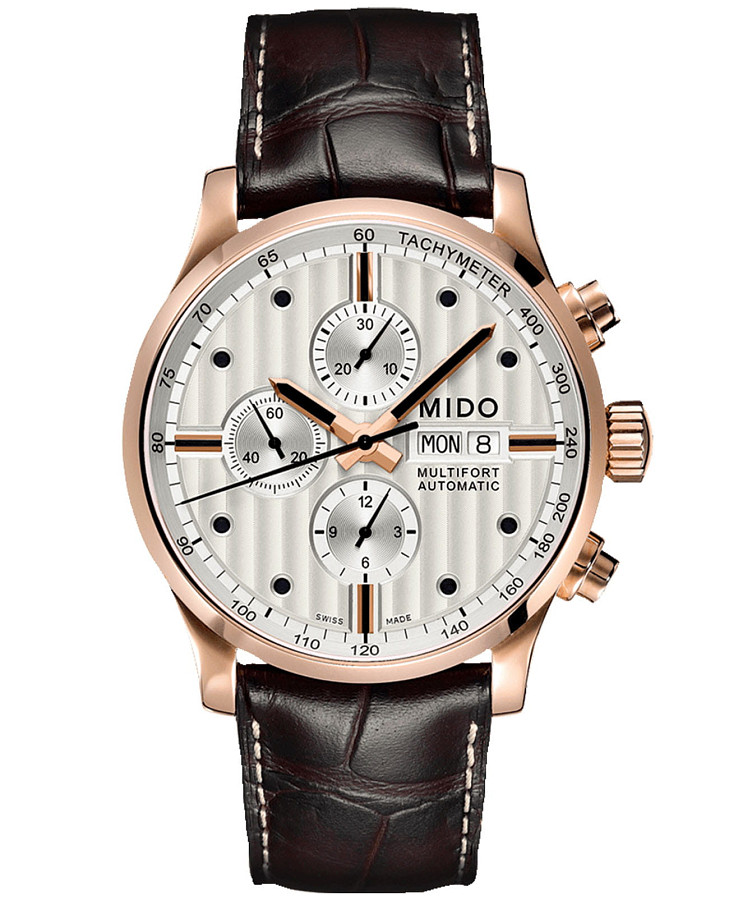 Часы Mido Multifort Chronograph M005.614.36.031.00 — мужские, серебристый