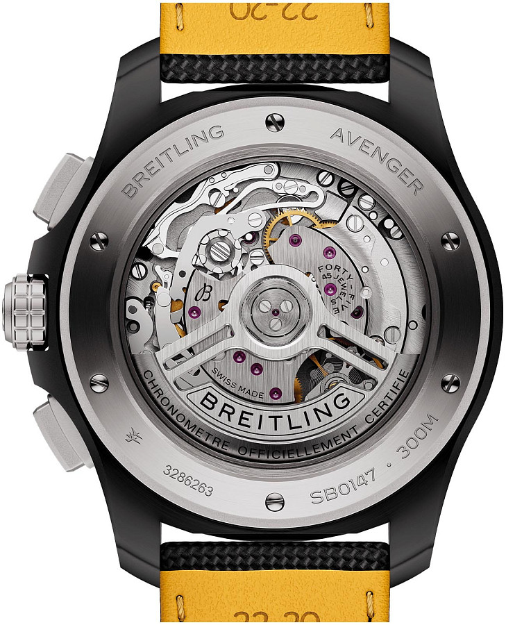 Часы Breitling Avenger B01 Chronograph 44 Night Mission SB0147101B1X1 — кожаный, мужские