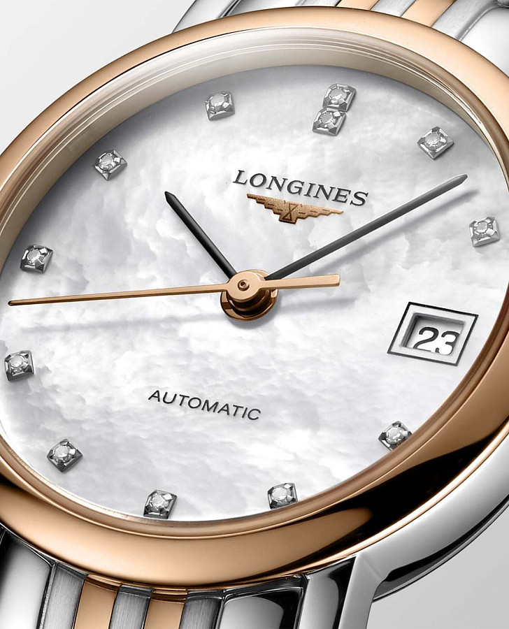 Часы Longines Elegant Collection L4.309.5.87.7 — белый, металл сталь золото