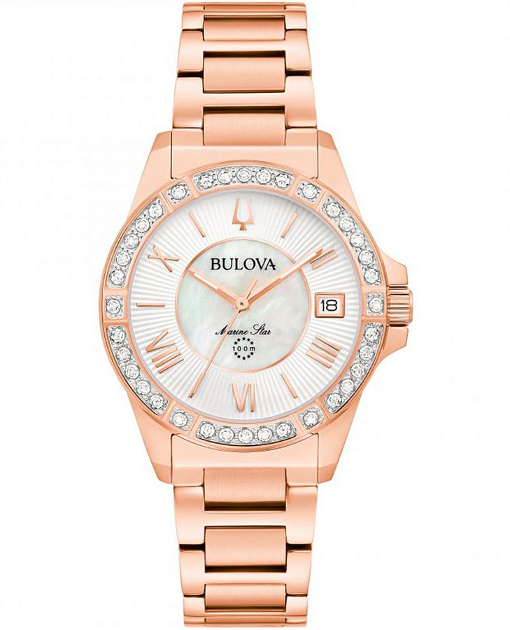 Часы Bulova Marine Star 98R295 — женские, перламутровый