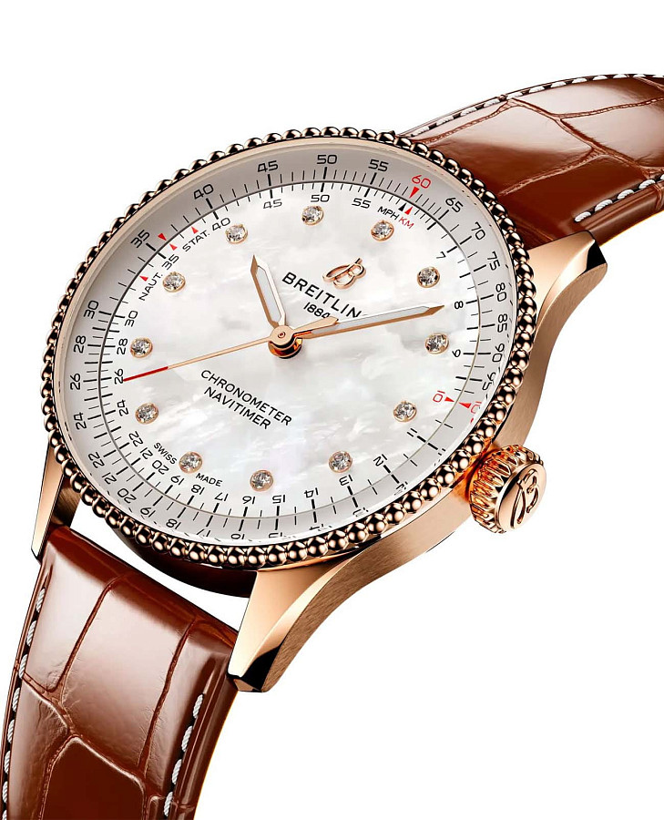 Часы Breitling Navitimer Automatic 36 R17327211A1P1 — механические, золото металл