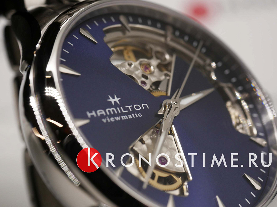 Часы Hamilton Jazzmaster Open Heart Auto H32215141 — синий, сталь