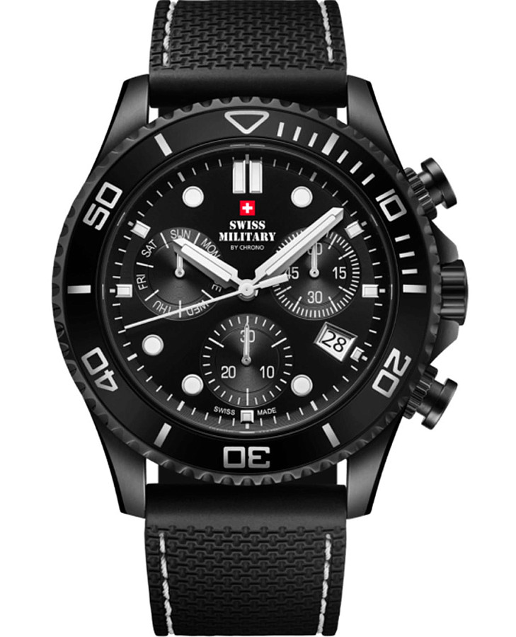 Часы Swiss Military by Chrono XL Chronograph SM34101.07 — мужские, черный