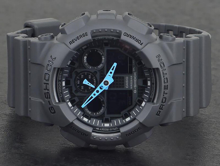 Часы Casio G-Shock GA-100C-8A — мужские, пластик