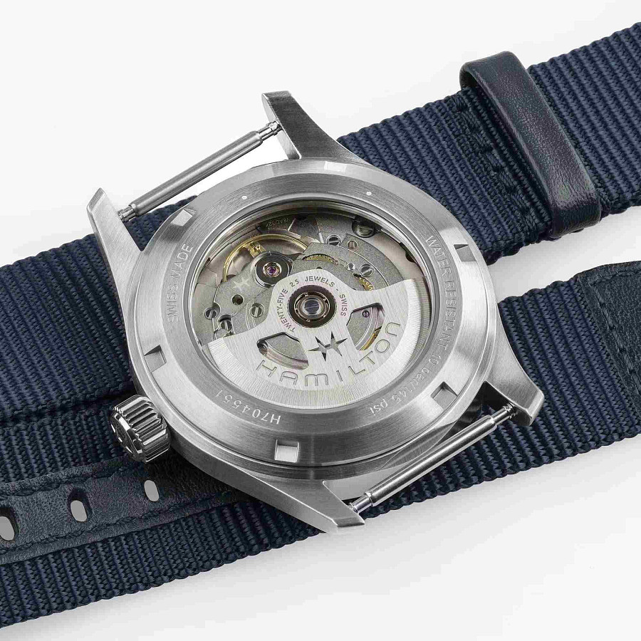 Часы Hamilton Khaki Field Auto 38mm H70455940 — мужские, синий