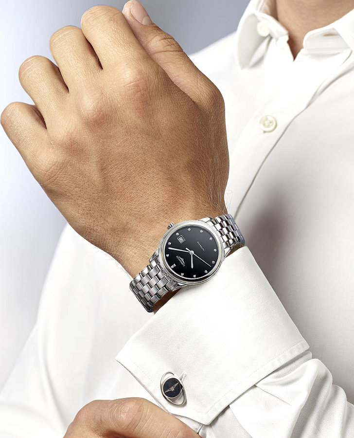 Часы Longines Flagship L4.974.4.57.6 — черный, механические