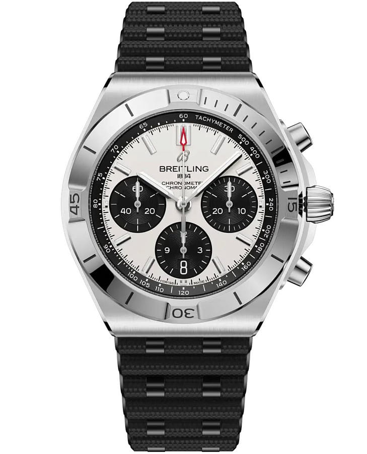 Часы Breitling Chronomat B01 Chronograph 42 mm AB0158101A1S1 — мужские, белый