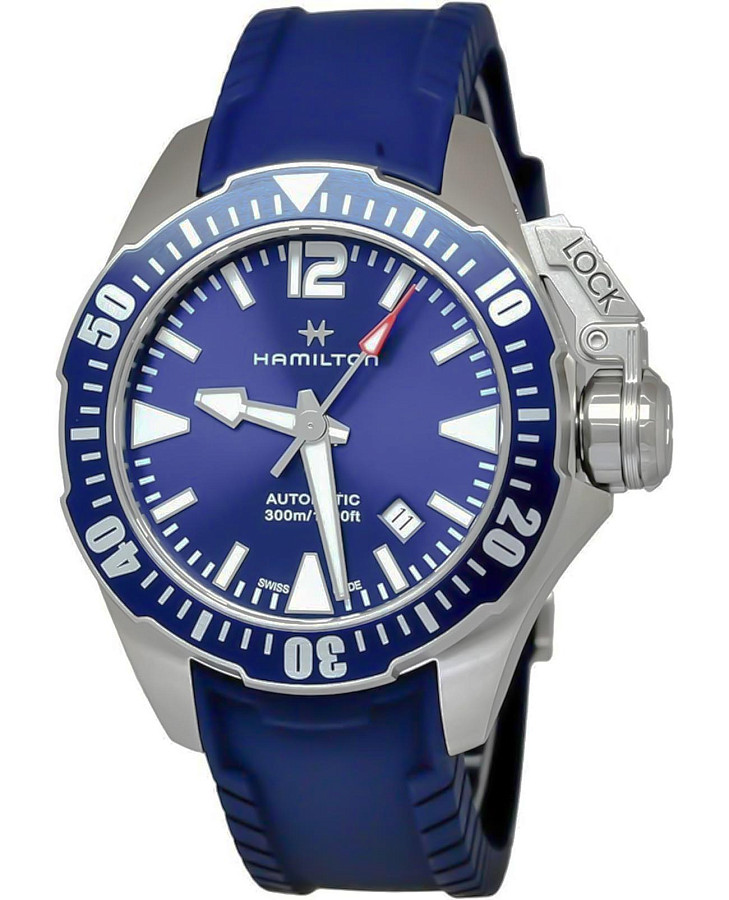 Часы Hamilton Khaki Navy Frogman Auto H77705345 — механические, металл сталь