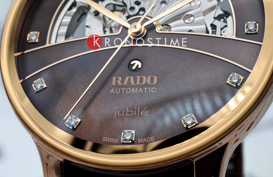Часы Rado Centrix Automatic Diamonds Open Heart R30028902 — коричневый, сталь металл