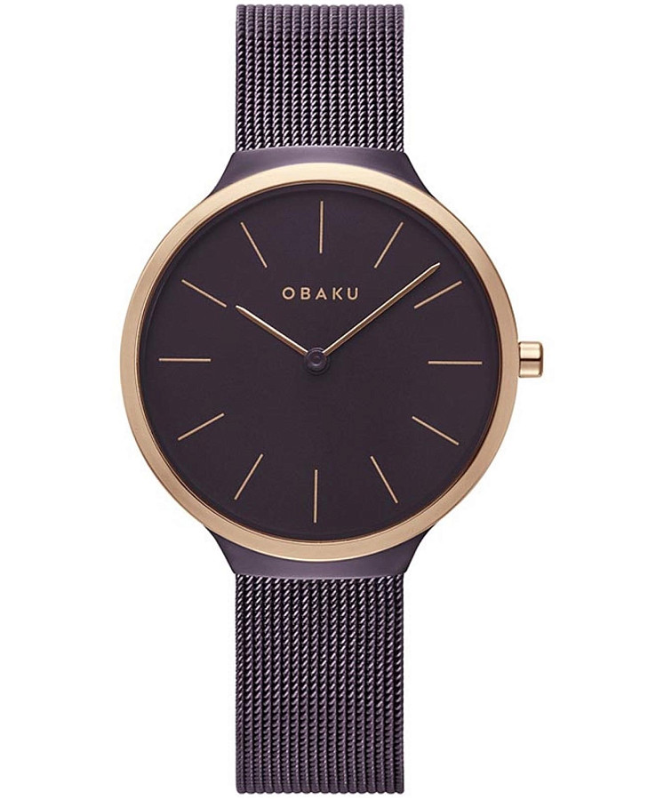 Часы Obaku V240LXXNMN — женские, коричневый