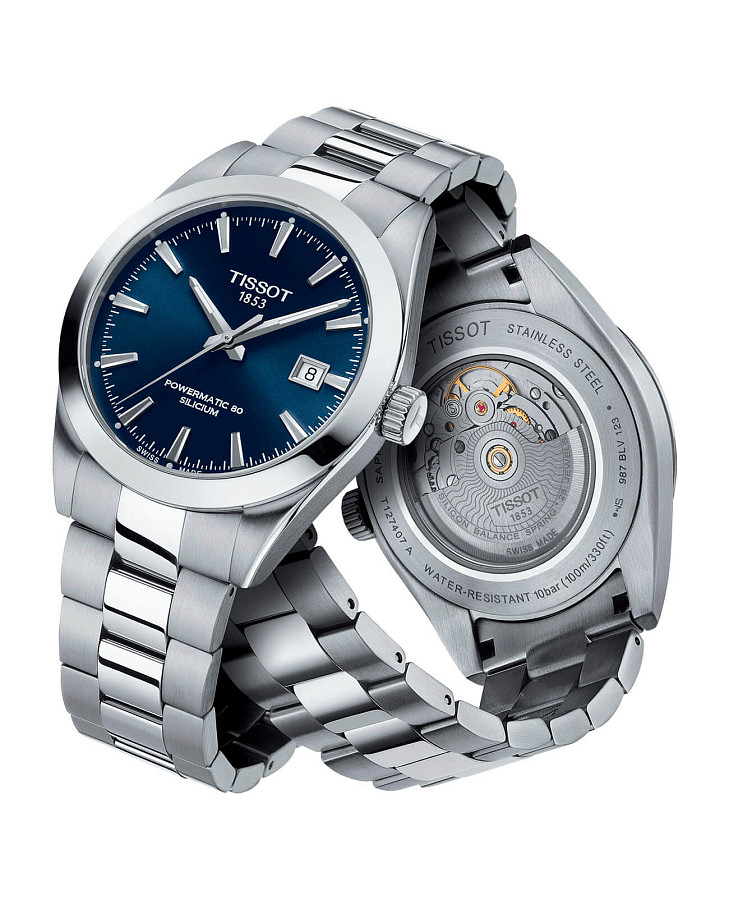 Часы Tissot Gentleman Powermatic 80 Silicium T127.407.11.041.00 — нержавеющая сталь, мужские