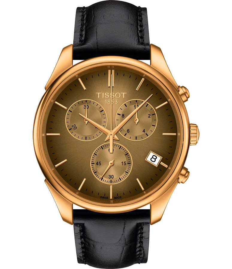 Часы Tissot Vintage Chronograph 18K Gold T920.417.16.291.00 — мужские, коричневый