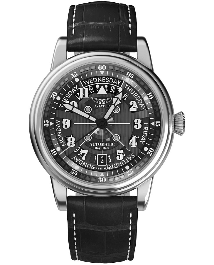 Часы Aviator Douglas Day Date V.3.36.0.284.4 — мужские, черный