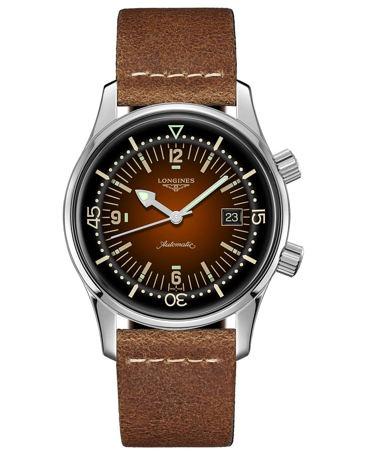 Часы Longines Legend Diver Watch L3.774.4.60.2 — мужские, антрацитовый