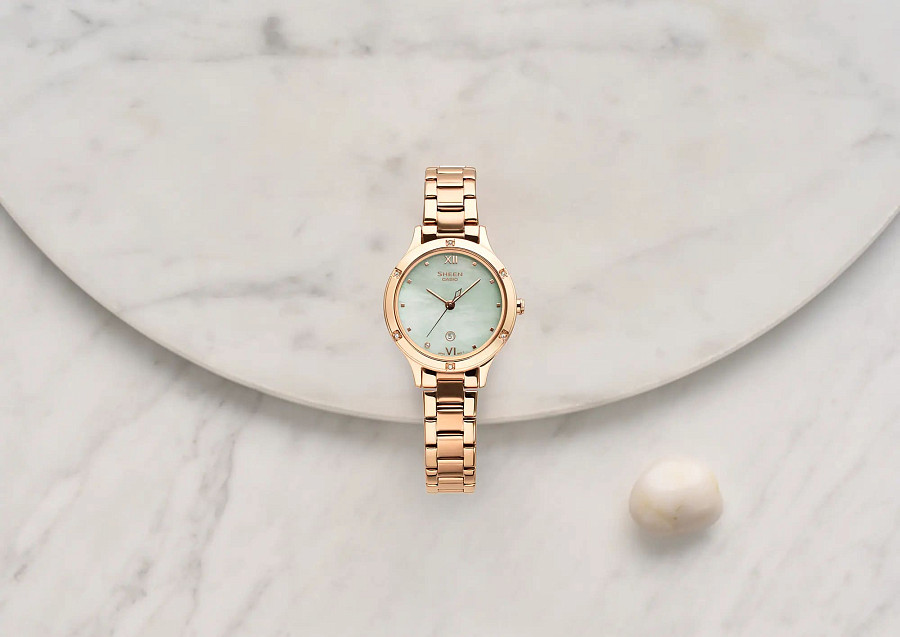 Часы Casio Sheen SHE-4546PG-3A — кварцевые, сталь металл