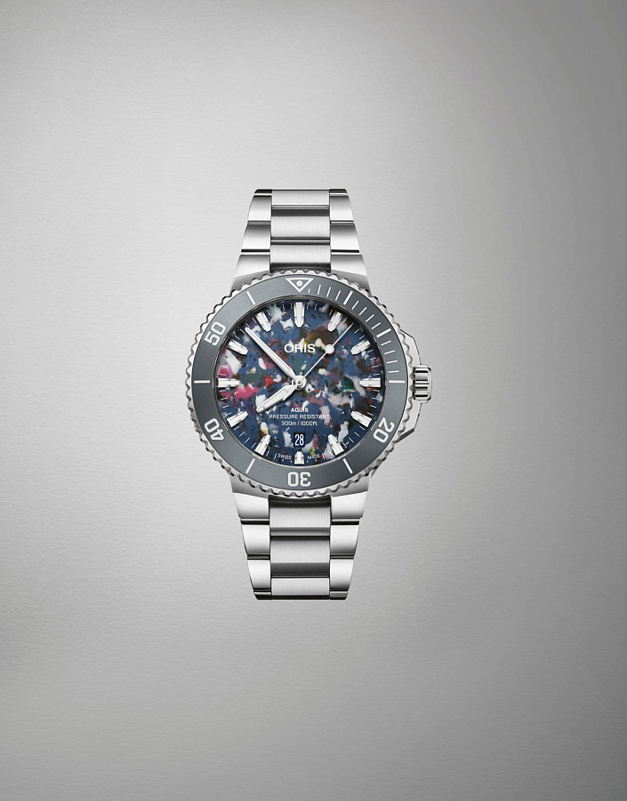Часы Oris Aquis Date Upcycle 01 733 7787 4150-07 8 22 04PEB — сталь металл, Швейцария