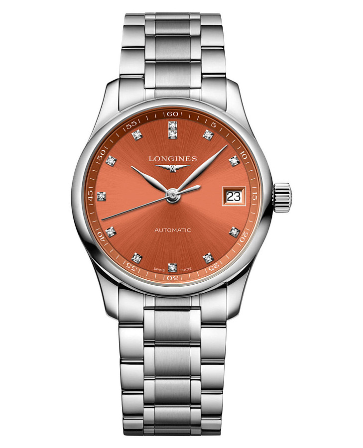 Часы Longines Master Collection L2.357.4.08.6 — женские, оранжевый