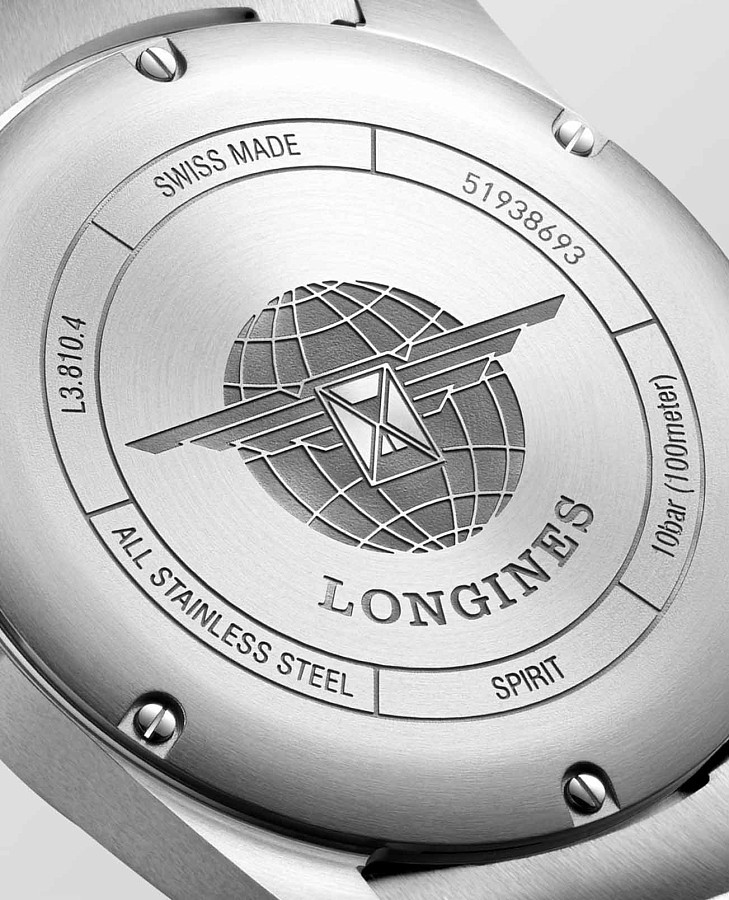 Часы Longines Spirit L3.810.4.73.6 — белый, сталь