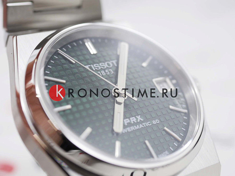 Часы Tissot PRX Powermatic 80 T137.207.11.091.00 — зеленый, сталь металл