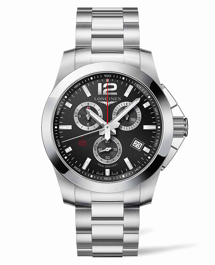 Часы Longines HydroConquest L3.800.4.56.6 — мужские, черный