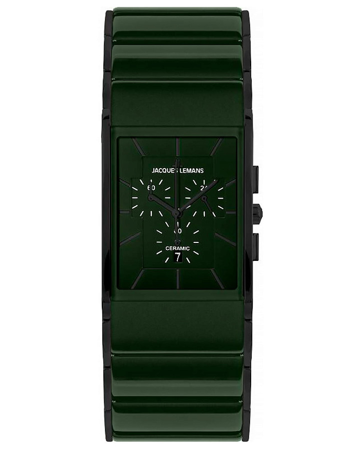 Часы Jacques Lemans High Tech Ceramic 1-1941i — мужские, зеленый