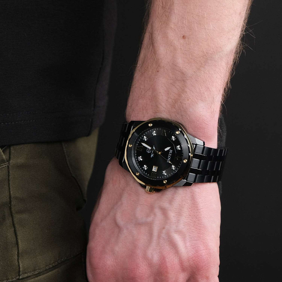 Часы Bulova Marine Star 98D176 — нержавеющая сталь с ip-покрытием, мужские