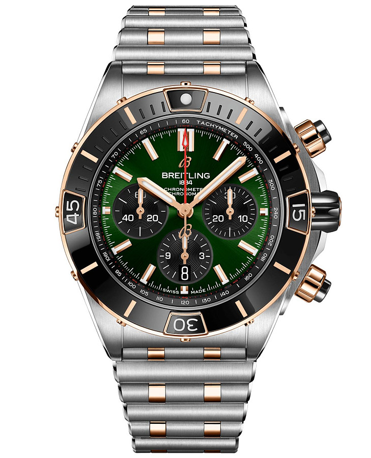 Часы Breitling Super Chronomat B01 44 UB0136251L1U1 — мужские, зеленый