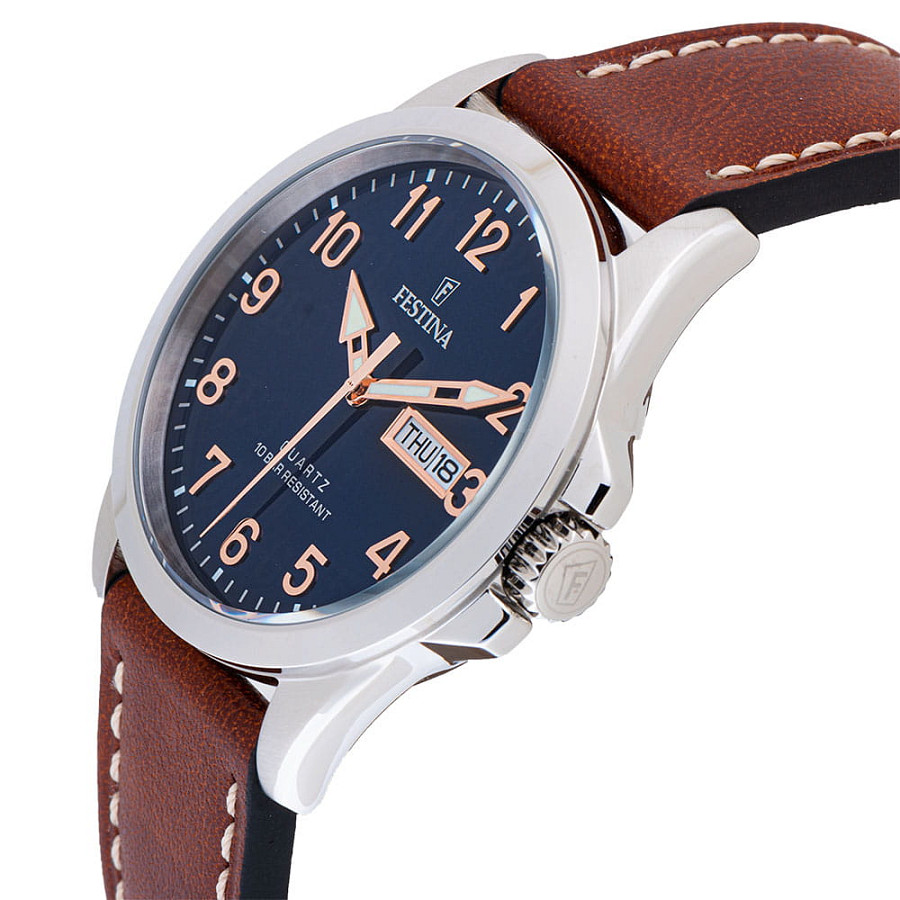 Часы Festina Classics F20358/B — коричневый, металл сталь