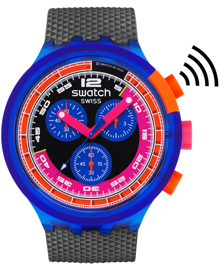 Часы Swatch Big Bold Chrono Biosourced Pay! SB06N101-5300 — мужские, синий