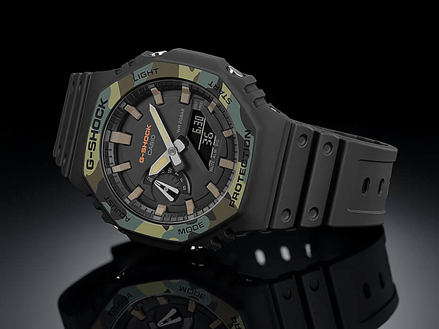Часы Casio G-Shock GA-2100SU-1A — электронные, карбон пластик