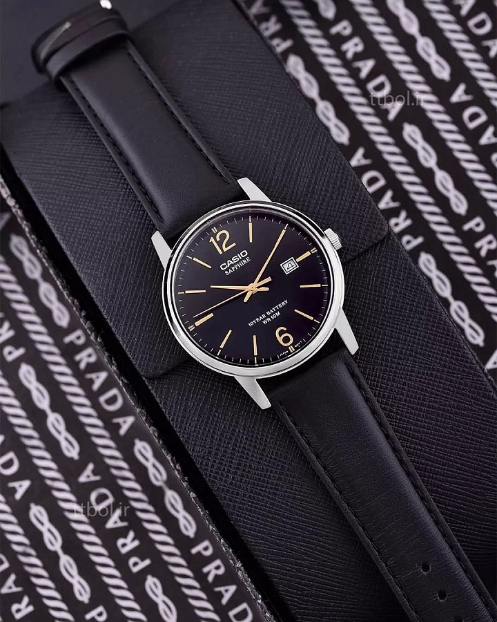 Часы Casio Collection MTS-110L-1A — мужские, кожаный