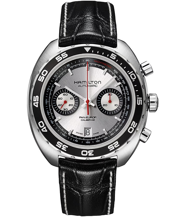 Часы Hamilton American Classic Pan Europ Auto Chrono H35756755 — мужские, серебристый