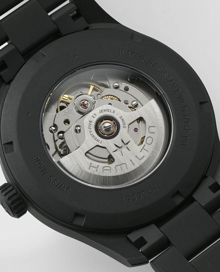 Часы Hamilton Khaki Field Titanium Auto H70665130 — мужские, черный