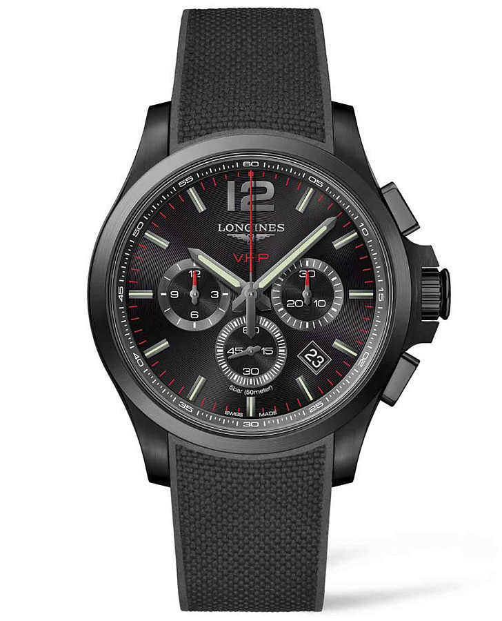 Часы Longines Conquest V.H.P. L3.727.2.56.9 — мужские, черный