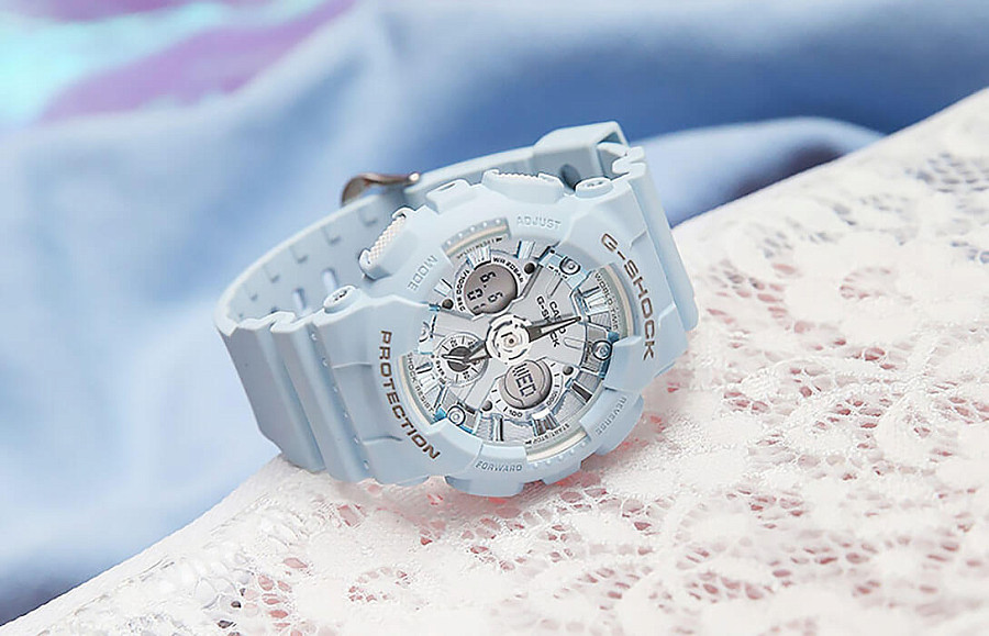 Часы Casio G-Shock GMA-S120DP-2A — голубой, пластик