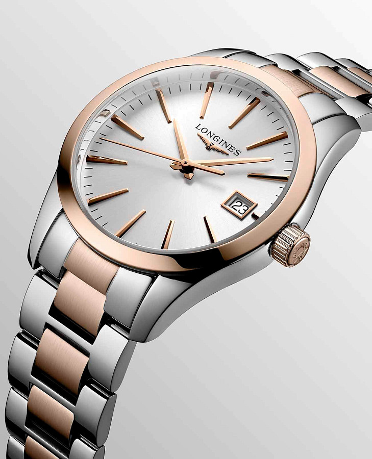 Часы Longines Conquest Classic L2.386.3.72.7 — женские, сталь c pvd покрытием
