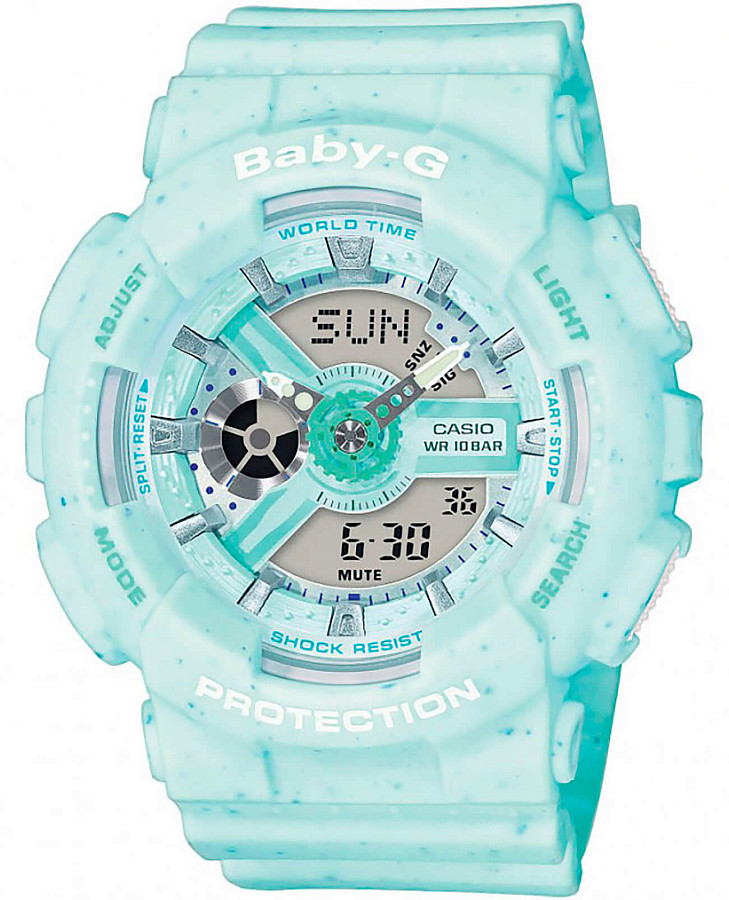 Часы Casio Baby-G BA-110PI-2A — женские, голубой