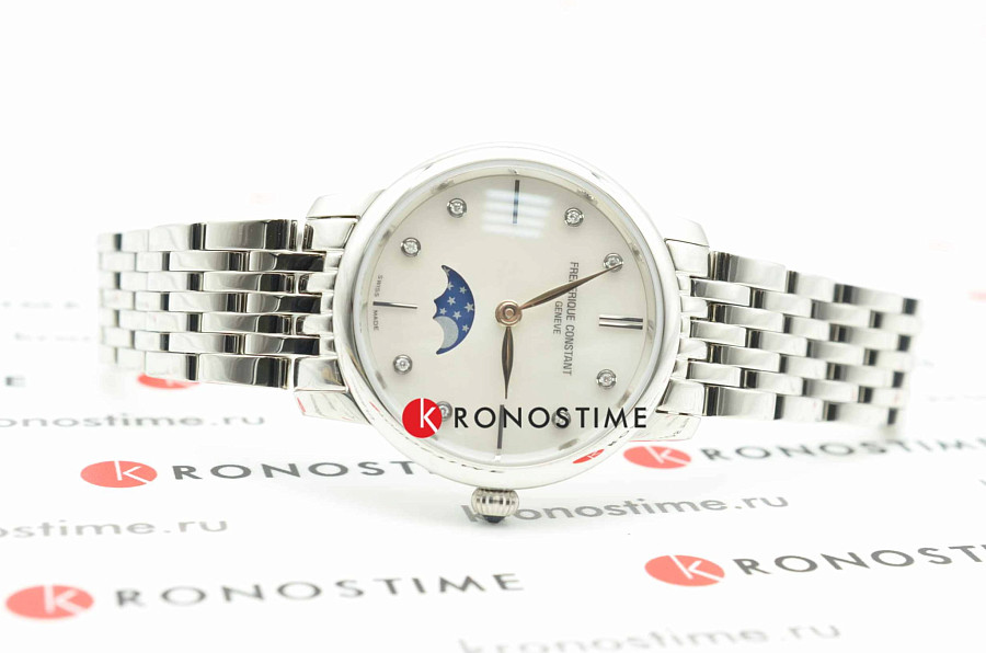 Часы Frederique Constant Slimline Ladies Moonphase FC-206MPWD1S6B — нержавеющая сталь, женские