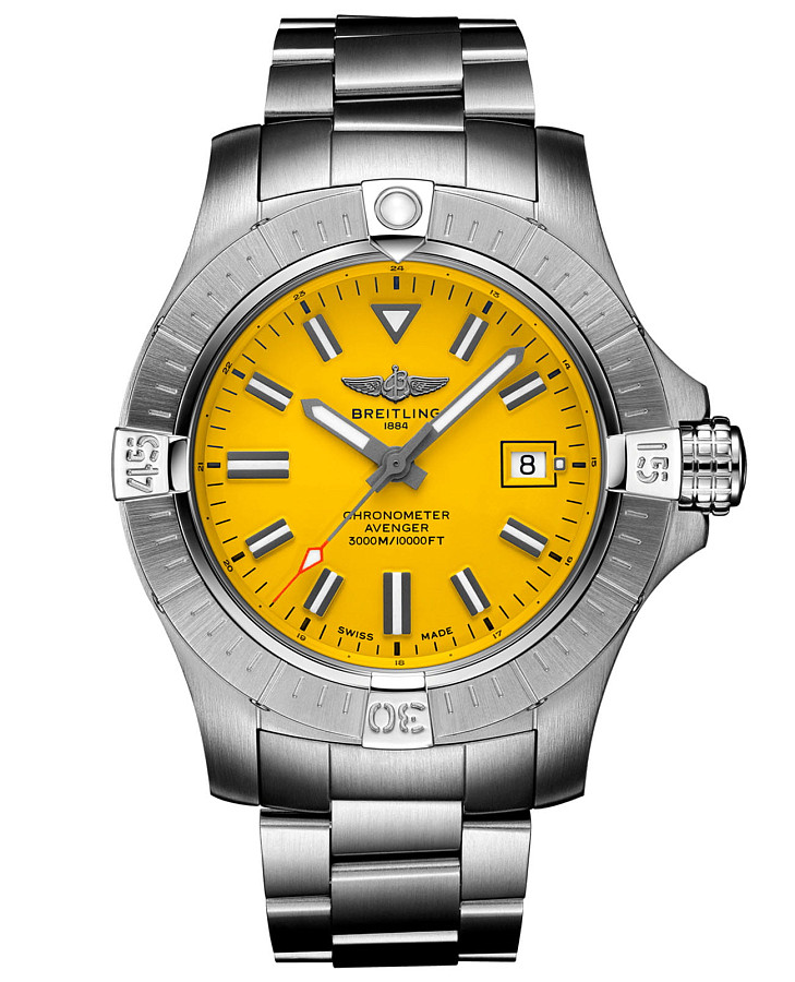Часы Breitling Avenger Automatic 43 A17319101I1A1 — мужские, желтый