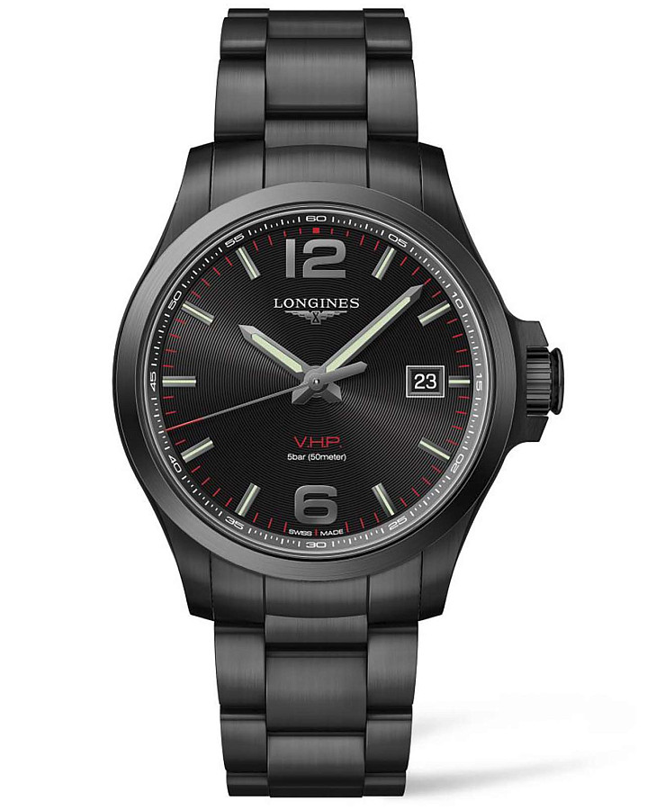 Часы Longines Conquest V.H.P. L3.726.2.56.6 — мужские, черный