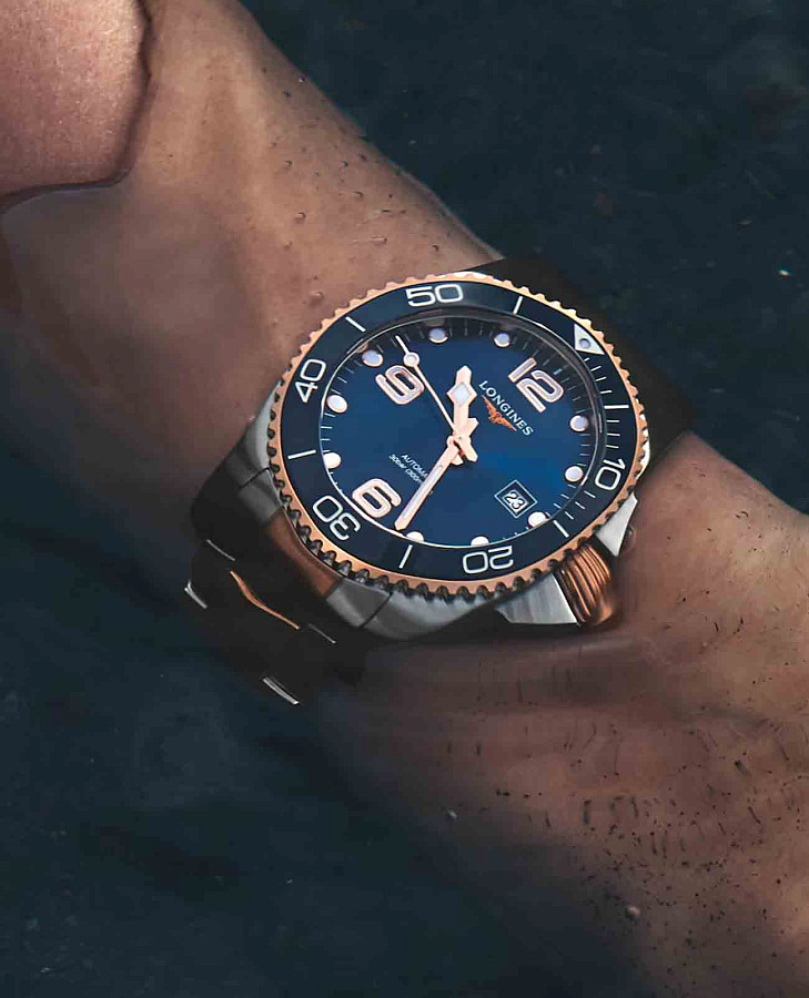 Часы Longines HydroConquest L3.781.3.98.7 — мужские, нержавеющая сталь с pvd-покрытием