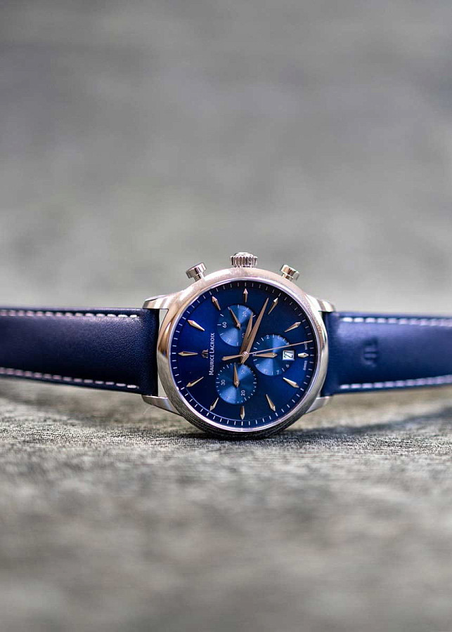 Часы Maurice Lacroix 1975 Quartz Chronograph 40mm 751038-SS001-430-4 — кварцевые, металл сталь