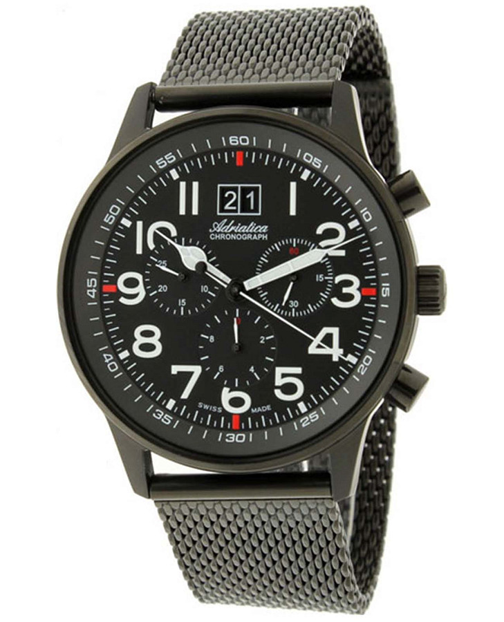 Часы Adriatica A1076.B124CH — мужские, черный