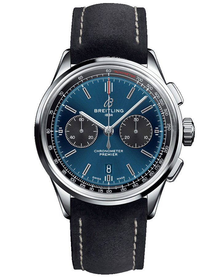 Часы Breitling Premier B01 Chronograph 42 AB0118A61C1X2 — мужские, синий