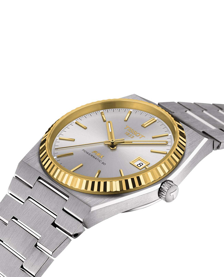 Часы Tissot PRX Powermatic 80 Steel & 18k Gold T931.407.41.031.01 — сталь металл, Швейцария