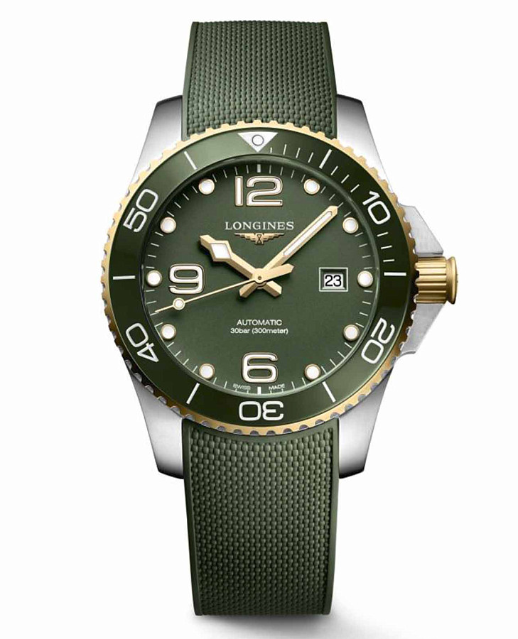 Часы Longines HydroConquest L3.782.3.06.9 — мужские, зеленый
