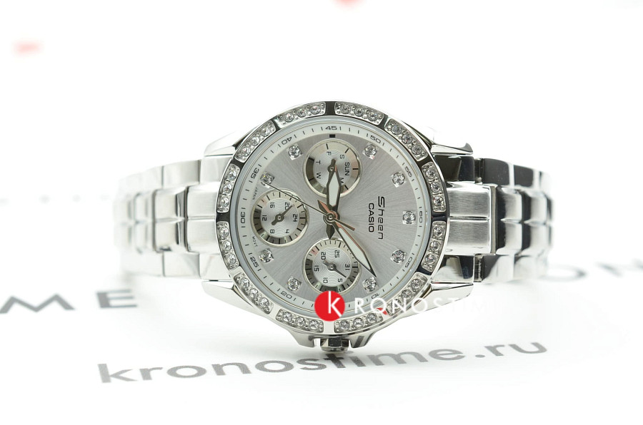 Часы Casio Sheen SHN-3013D-7A — нержавеющая сталь + золото 18к, женские