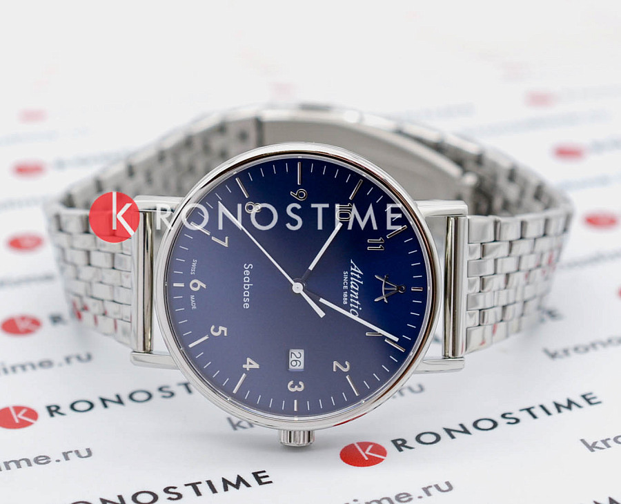 Часы Atlantic Seabase 60357.41.55 — кварцевые, металл сталь