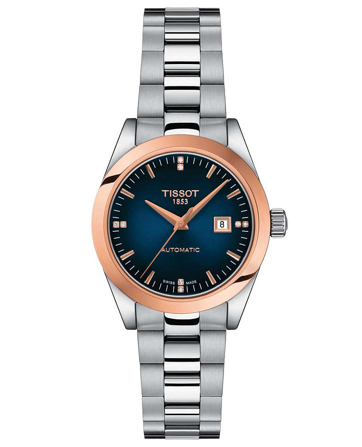 Часы Tissot T-My Lady Automatic 18K Gold T930.007.41.046.00 — женские, синий